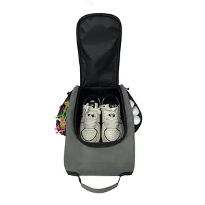 Universal Storage Carry Accessory Exquisite Horseshoe Shaped Lightweight 420D Nylon Golf Shoe Bag with Front Zipper Opening