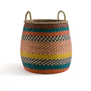 Wholesale Colorful Storage <b>Basket</b> Boho Woven <b>Basket</b> <b>Wicker</b> <b>Laundry</b> <b>Basket</b> and Bin for Home and Office - Product Image 1