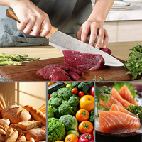 Ensemble de 6 couteaux de cuisine professionnels en acier inoxydable avec lames revêtues et support en plastique – Vente en gros