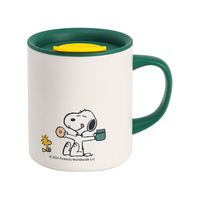 Mug à lait isotherme pour enfants Snoopys, en acier inoxydable 316, tasse à eau pour le petit-déjeuner pour enfants avec couvercle, anti-goutte, poignée de dessin animé, mug à boire