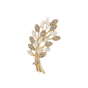 Broche de Lujo para Boda de Mujer con Diseño de Espiga de Trigo, Pedrería y Aleación Galvanizada - Product Image 5