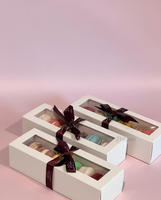 Boîte cadeau alimentaire personnalisée avec logo, en papier kraft, avec fenêtre, pour biscuits, gâteaux, macarons, etc.