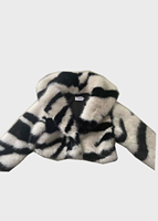 2023 hiver nouveauté luxe femmes fausse fourrure de vison manteau moelleux fourrure vestes recadrée vêtements avec zèbre Style chaud P manteaux