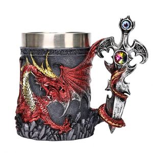 Creative Christmas Dragon Pattern Beer Mug Novelty <b>Gift</b> Coffee Mug <b>Large</b> Capacity Vintage Drinking Cup for Home Bar Party - Product Image 5