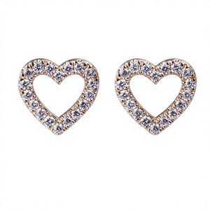 Heart Shaped <b>Moissanite</b> Stud <b>Earrings</b> 18K Gold Plated S925 Sterling Silver Romantic Jewelry Sparkling Brilliant Cut Bridal Gift - Product Image 3