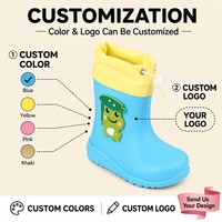 Bottes de pluie pour tout-petits anti-éclaboussures avec cordon de serrage, fermeture réglable, en PVC antidérapant, pour enfants, personnalisables OEM