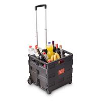 Aluminium Legierung Griff Klapp Boot Warenkorb Schwarz Faltbare Shopping Trolley Mit Rad Tragen-Beständig Tragbare Durable Trolley