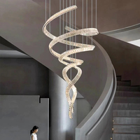 Lustre de villa de luxe CSLIDO, escalier, lustre de salle à manger, éclairage intérieur, lampe en cristal K9, lustre de plafond haut
