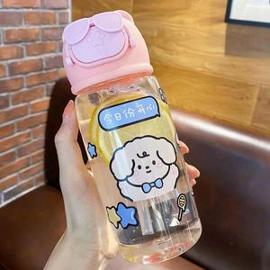 Botellas de agua para niños para la escuela, botella de agua deportiva con tapa abatible a prueba de derrames, asa de transporte para botella de agua deportiva - Product Image 6