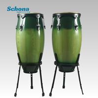 Ensemble de tambours congas latins 10 pouces 11 pouces, corps en fibre de verre, peau de vache naturelle, tambour à main pour performance sur scène et en bar