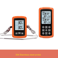 Thermomètre à viande intelligent à double sonde, portée 328 pieds, sondes en acier inoxydable, corps en plastique, étanche, numérique sans fil pour cuisine et fumoir
