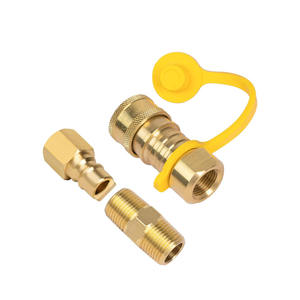 Adaptateur de conversion au propane en laiton sur mesure avec vanne de commande - Connecteur de réservoir de gaz pour raccords rapides au propane sécurisés - Product Image 4