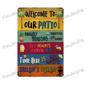 Cartel de hojalata de Metal Retro, decoración de pared en algún lugar de las cinco en punto, placa de Metal, puerta, hombres, guacamayo, loro, Animal, póster artístico para mascotas, Gif - Product Image 2