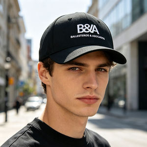 Casquettes promotionnelles d'entreprise à faible MOQ, OEM ODM, avec logo personnalisé, bleu marine et noir, brodées, pour vêtements de travail, structurées 6 panneaux - Product Image 3