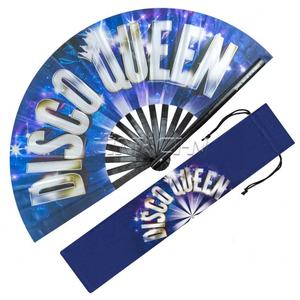 Ventilador de mano Rave grande de 13 pulgadas con sublimación Clack Fans Patrón de música de arte popular Estilo promocional para uso personal o regalo - Product Image 1