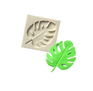 Bladvorm 3D Siliconen Monstera Palm Fern Mold Turtle Leaf Fondant Taart Decoreren Gereedschappen Cupcake Sugarcraft Chocolade Mallen