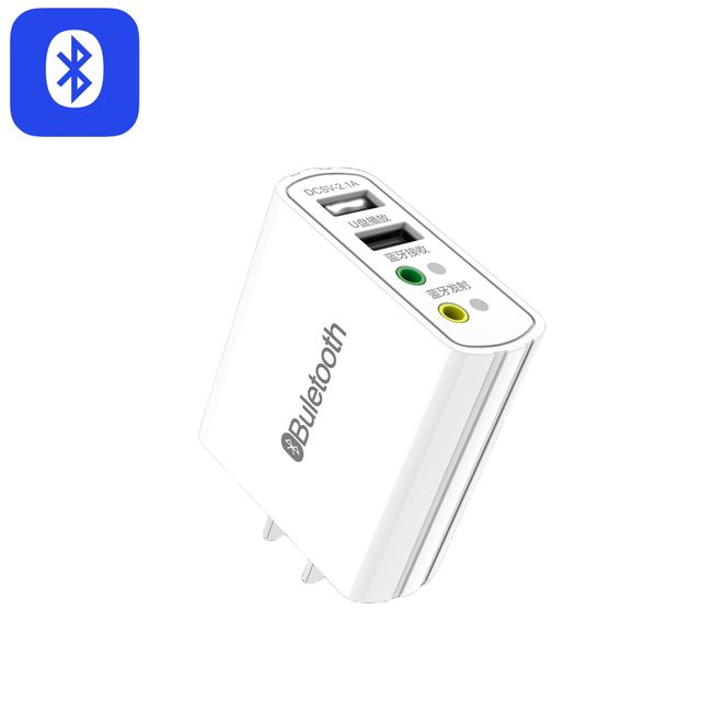 4 in 1 Bluetooth 2.1A USB Wall Charger Bluetooth 5.0 Receiver Transmitter with 3.5mm Jack Stereo Aux Audio Wireless Adapter D80