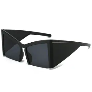 Customized Logo Oversized Punk Semi Rimless Sunglasses for Men and Women 2024 Streetwear Trends Latest Sun Glasses