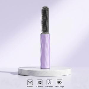 New Arrival Wireless <b>Mini</b> Bangs Comb Rechargeable Portable Heated Hair <b>Straightening</b> Comb Constant Temperature Styling Tool - Product Image 1