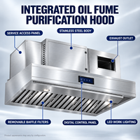 Machine de purification des fumées d'huile électrostatique intégrée en acier inoxydable, premium et peu encombrante, pour projets de cuisines hôtelières et de restauration