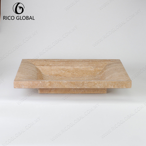 อ่างล้างหน้าหินธรรมชาติทรงสี่เหลี่ยมสำหรับห้องน้ำโรงแรม - Product Image 4