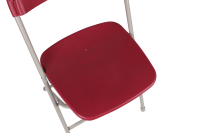 Chaise pliante en plastique rouge avec structure métallique, confortable, portable, légère, design moderne, pour jardin, extérieur, école, entrepôt