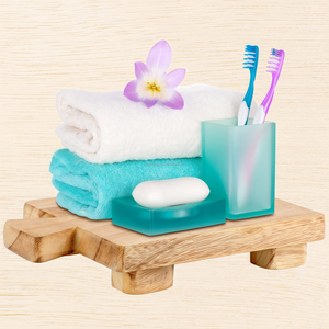 Plateau de rangement personnalisable en bois <span class=keywords><strong>d</strong></span>'acacia pour fleurs de savon et <span class=keywords><strong>d</strong></span>'épices Piédestal de rehausseur de salle de bain fait à la main Option de logo de vente chaude - Product Image 4