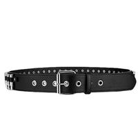 Ceintures JULUN pour femmes, ceinture punk à clous, ceinture en similicuir noir avec clous argentés, accessoire streetwear rock goth