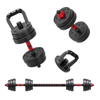 PINJIAN Set de gimnasio 4 en 1 ecológico para fitness, levantamiento de pesas, barra de pesas y mancuernas ajustables, ideal para el hogar.