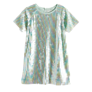 Personalizzabili abiti estivi alla moda con paillettes a manica corta per bambine principessa Silhouette ODM <span class=keywords><strong>abbigliamento</strong></span> per bambini - Product Image 1