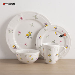 Juego de Vajilla de Porcelana Elegante con Calcomanías de Flores Coloridas Estilo Chino, Apto para Microondas y Lavavajillas - Product Image 3