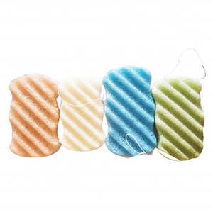 100% éponge Konjac naturelle biodégradable grande brosse de nettoyage du visage carré pour bain et visage lumière bambou matériel forme ovale - Product Image 6