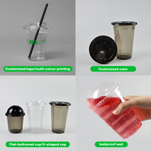 Vaso de Plástico Transparente Personalizado con Logotipo para Bebidas, Té de Burbujas, Café, con Tapa, 8, 12, 16, 32 oz, Venta al por Mayor - Product Image 5