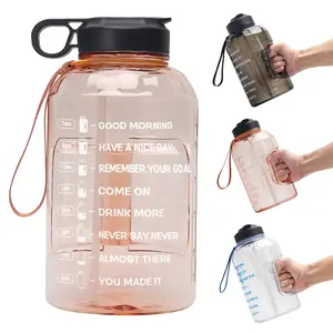 2.2L большая Питьевая Спортивная пластиковая бутылка для воды с маркером времени