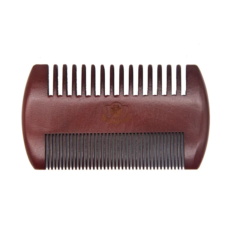 Peigne à poux à tête de couleur rouge Brosses et peignes à barbe Peigne à dents fines et larges avec logo