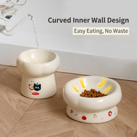 Gamelle surélevée en céramique pour animaux de compagnie, antidérapante, pour chat et chien, avec inclinaison ergonomique, six pétales, étanche IPX5