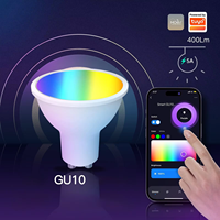 Ampoule LED Intelligente RGBW Compatible Alexa et Google Assistant, Type GU10, Plastique, AC 5W, Contrôlable via l'Application Tuya - Vente Directe Usine YONGZE