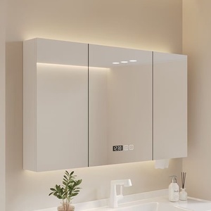 Armadietto <span class=keywords><strong>a</strong></span> <span class=keywords><strong>Specchio</strong></span> LED Professionale con Interruttore Touch Antiappannamento, Design Moderno per Soggiorno, <span class=keywords><strong>Camera</strong></span> <span class=keywords><strong>da</strong></span> <span class=keywords><strong>Letto</strong></span>, Hotel, Salone, in Legno - Product Image 1