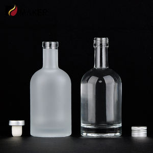 Kosong 100ml 200ml 375ml 500ml 750ml 50cl 75cl kecil bulat kaca wiski Tequila anggur minuman keras botol dengan karet Stopper - Product Image 6