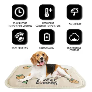 Manta eléctrica impermeable para mascotas, alfombrilla calefactora para perro y gato, controlador de temperatura ajustable, almohadilla cálida con tubo resistente a mordeduras - Product Image 4