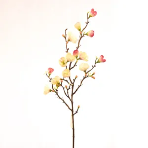 2024 Artificial Peach Blossom Stems Spray DIY Wedding Flowers Silk Bridal Bouquets Wedding Centerpieces