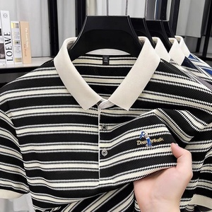 メンズ 半袖 Tシャツ ターンダウンカラー ヒップホップ ストリート系 トップス 夏物 - Product Image 1
