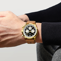 NIBOSI 2609 tendencia ODM hombres reloj de cuarzo ECO banda de cuero genuino 6 manecillas cronómetro luminoso todo tipo empresa de relojes de negocios