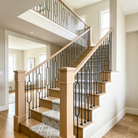 Design moderne, 1/2''*44'', décoration intérieure, métal, balustrades d'escalier en fer forgé, poteaux de balcon pour maison, école, appartement