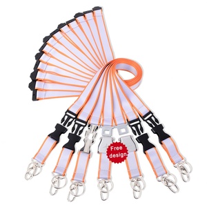 Polyester Lanyard With Reflective Lanyard Custom Imprinted Logo Light Reflection - Product Image 2
