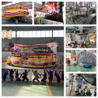 Manège Disco Tagada Nova Rides 24 places, modèle DT-24-Purple, pour parcs d'attractions et fêtes foraines, fabrication chinoise