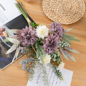 Bouquet de fleurs artificielles Tinglan Talu en tissu tissé plastique pour mariage et décoration intérieure CF02148 - Product Image 1
