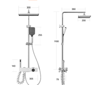 Ensemble de douche multifonctionnel avec mitigeur pour baignoire et douche, robinets d'eau chaude et froide, ensemble de douche piano pour salle de bain
