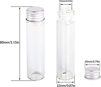 Logo Kustom Kosong 5Ml 6Ml 7Ml 10Ml 14Ml Botol Kaca Bening dengan Sekrup Aluminium Tutup Atas Botol Kaca