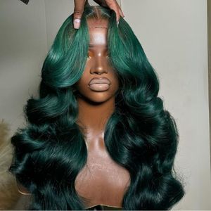 Perruque Ombrée Verte <span class=keywords><strong>Cheveux</strong></span> Vietnamiens en Gros Chevelure Humaine Vierge Brute Ondulée Perruques Brésiliens Hd Lace Frontal pour Femmes Noires - Product Image 3